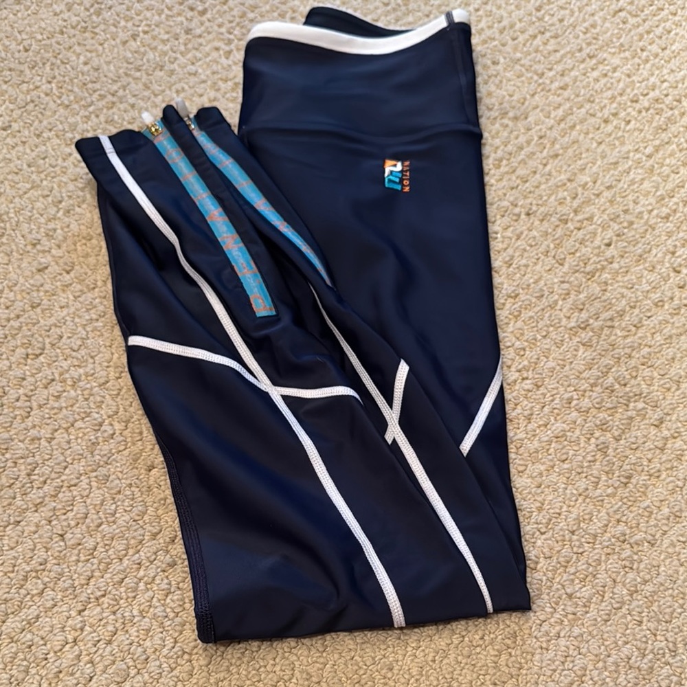 P.E Nation Navy Leggings with White Accents